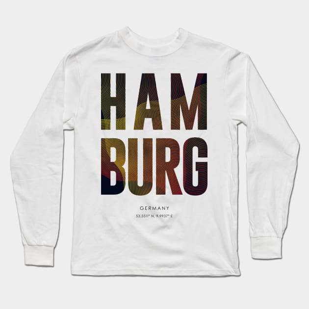 Hamburg City typography Long Sleeve T-Shirt by StudioGrafiikka